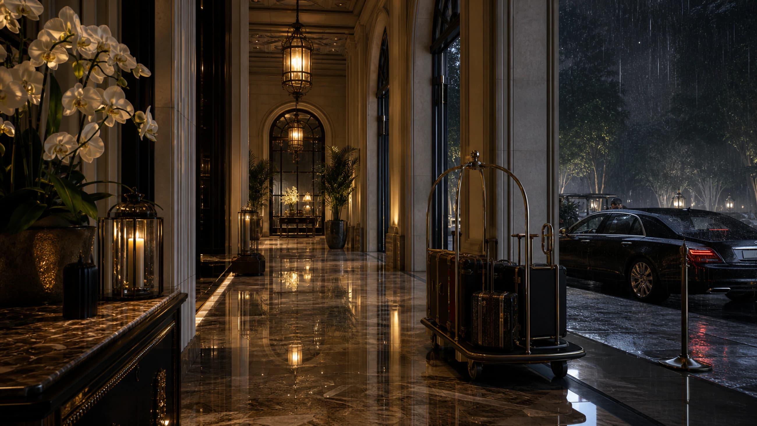 VIAIVE editorial image of a luxury arrival scene for global travel partners.